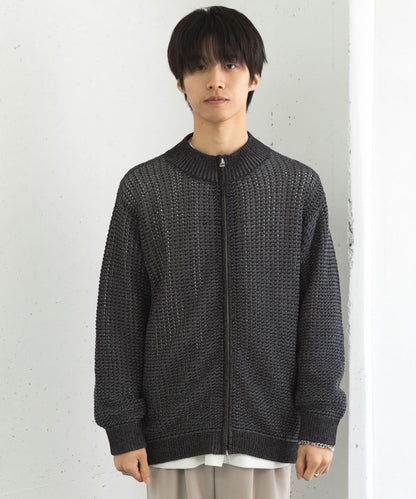 男女同款 可水洗 透視網眼駕駛員開衫