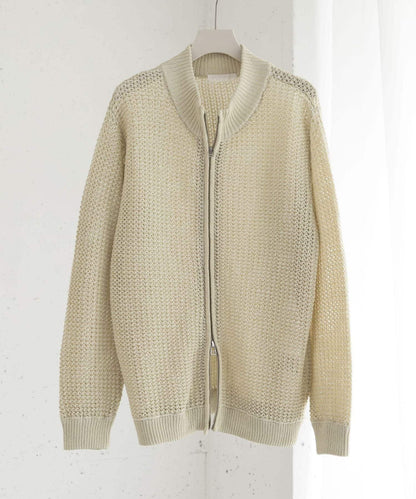 男女同款 可水洗 透視網眼駕駛員開衫