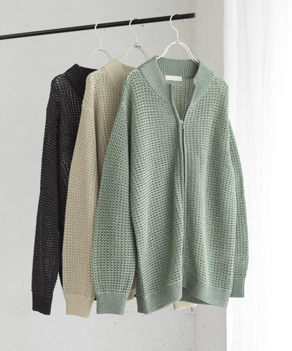 男女同款 可水洗 透視網眼駕駛員開衫