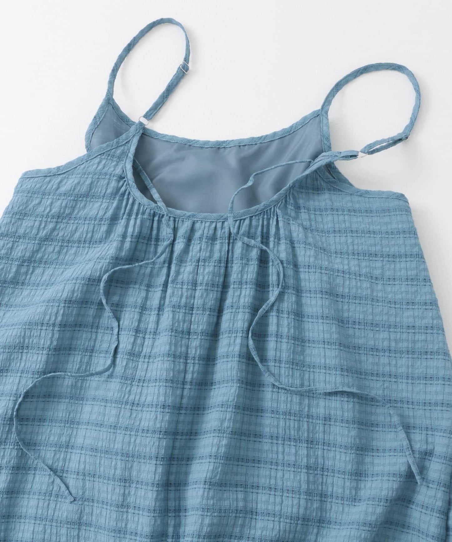 格紋提花吊帶連衣裙