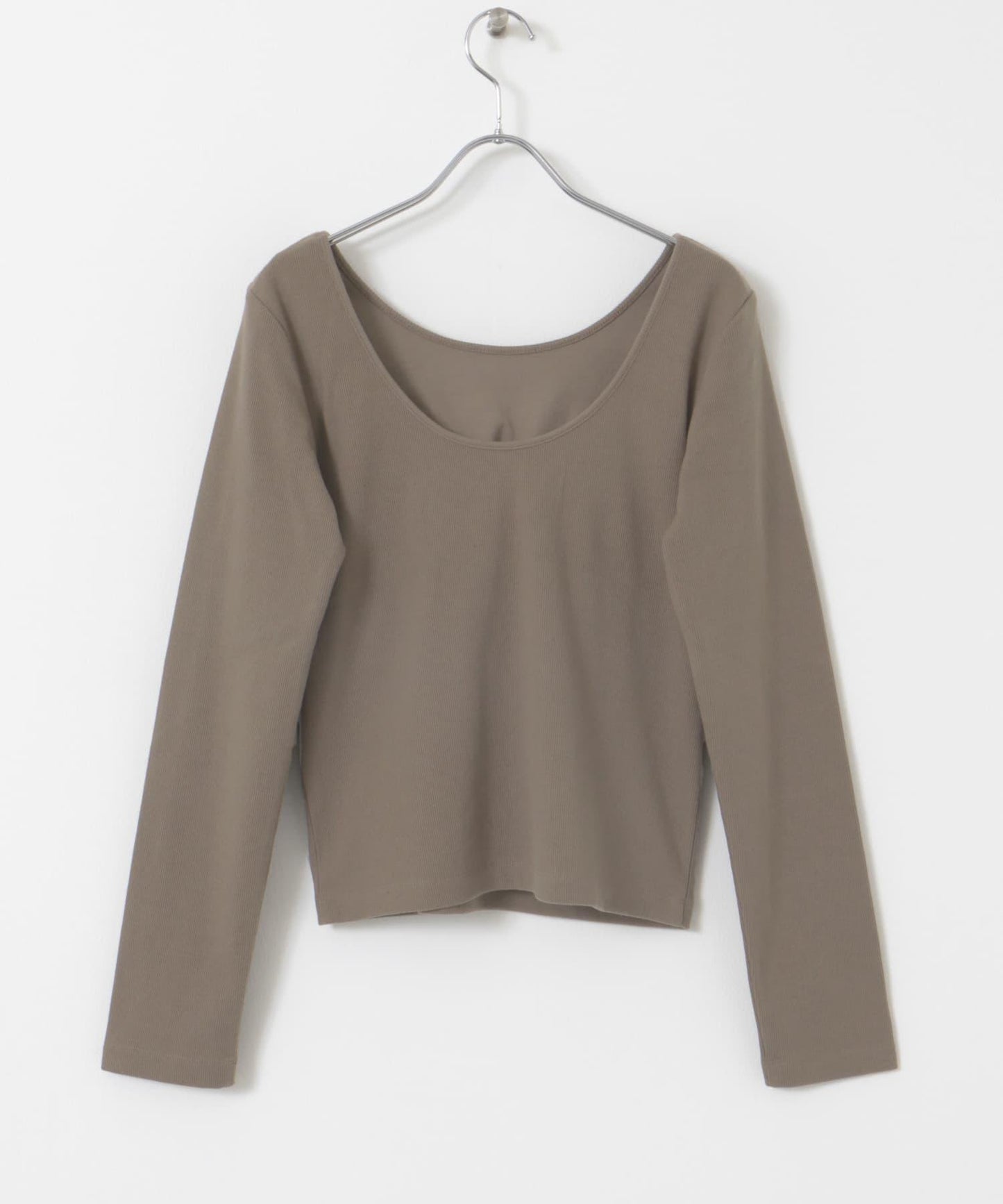 帶胸墊後背開口羅紋上衣