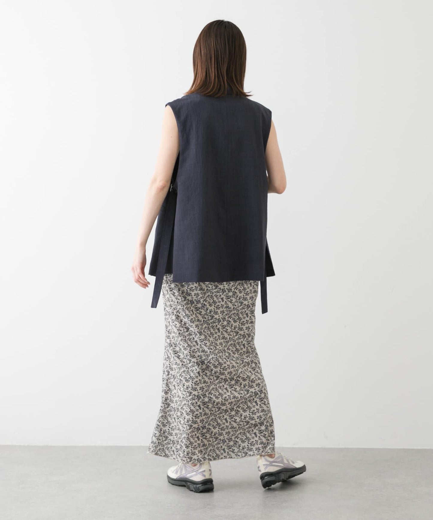 小花圖案褶皺半身裙