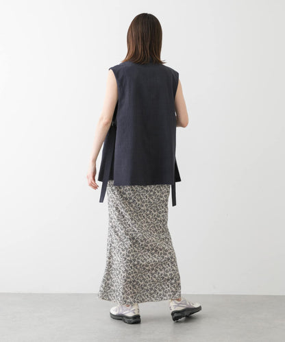 小花圖案褶皺半身裙