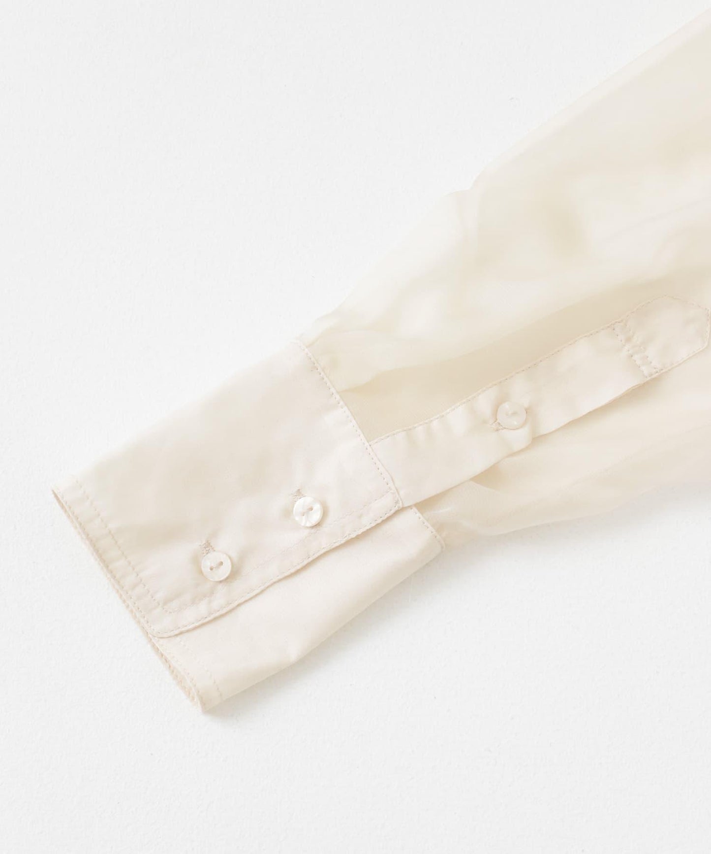 立領香檳色薄紗襯衫