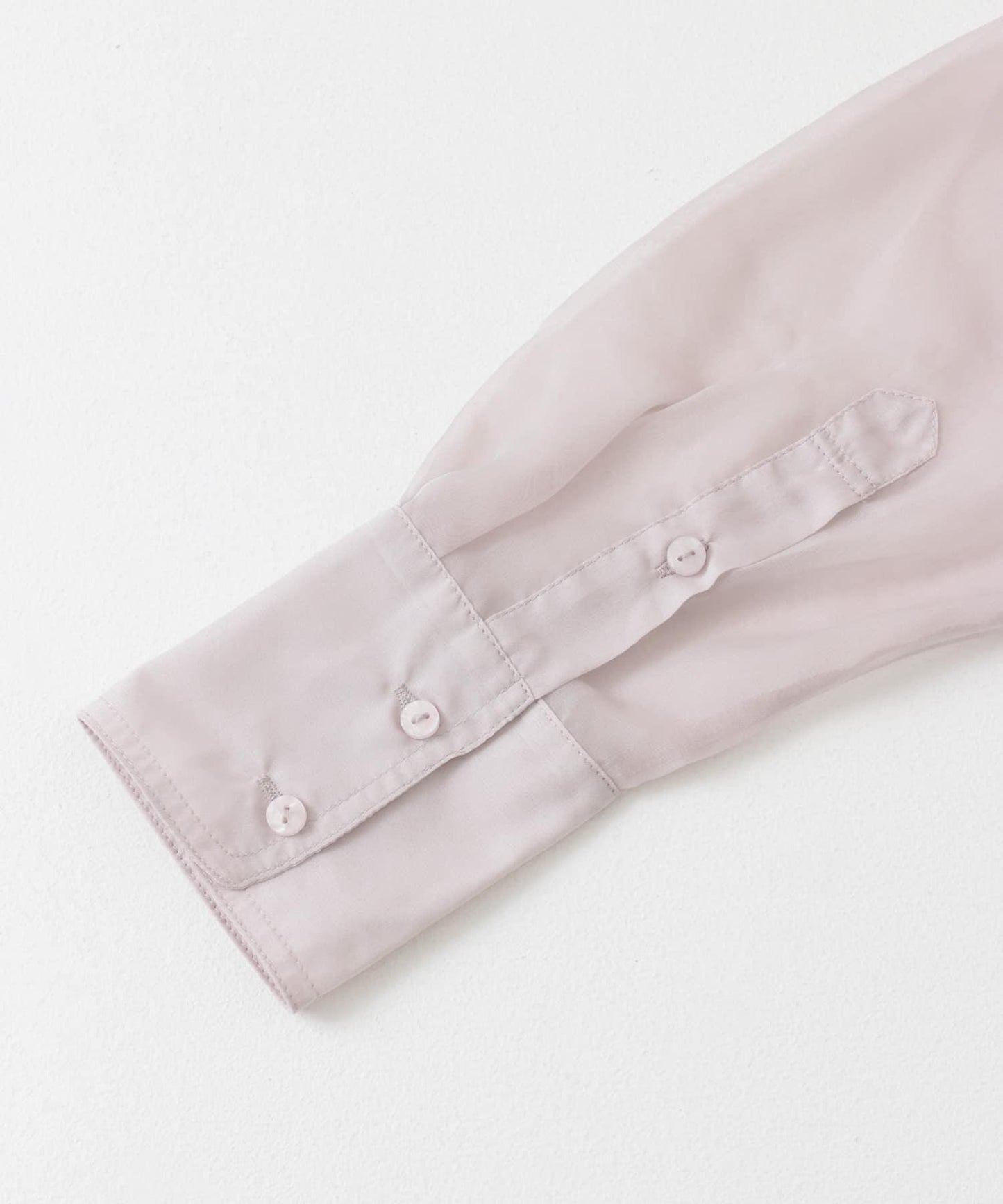 立領香檳色薄紗襯衫