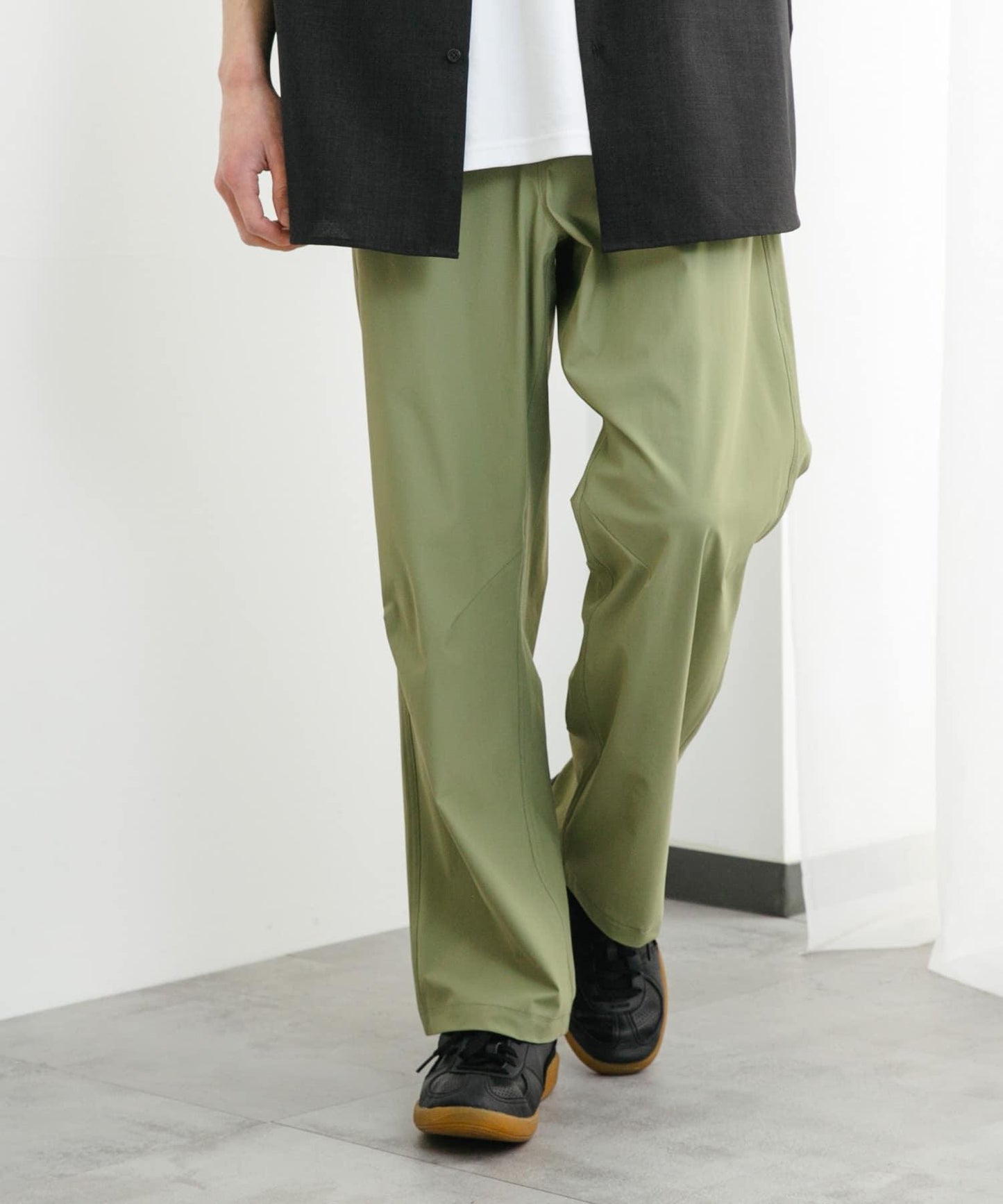 4WAY彈力編織腰帶長褲