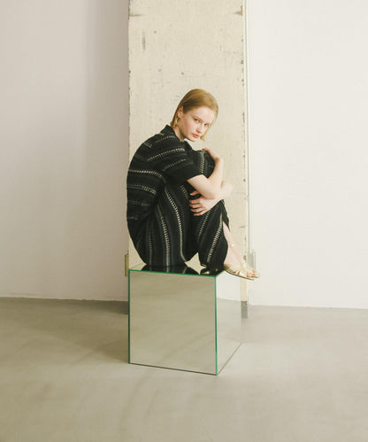 多色條紋針織半身裙