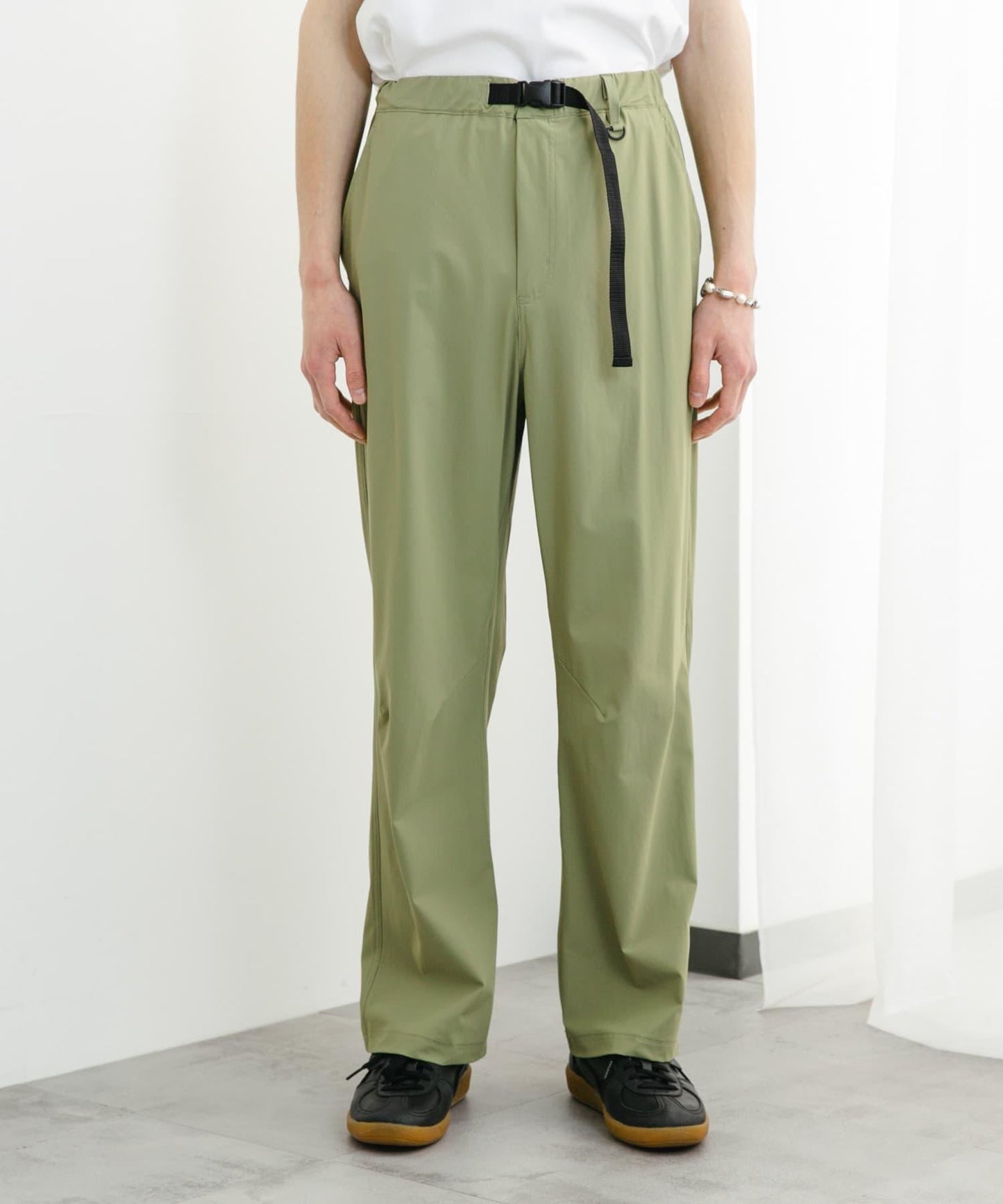 4WAY彈力編織腰帶長褲