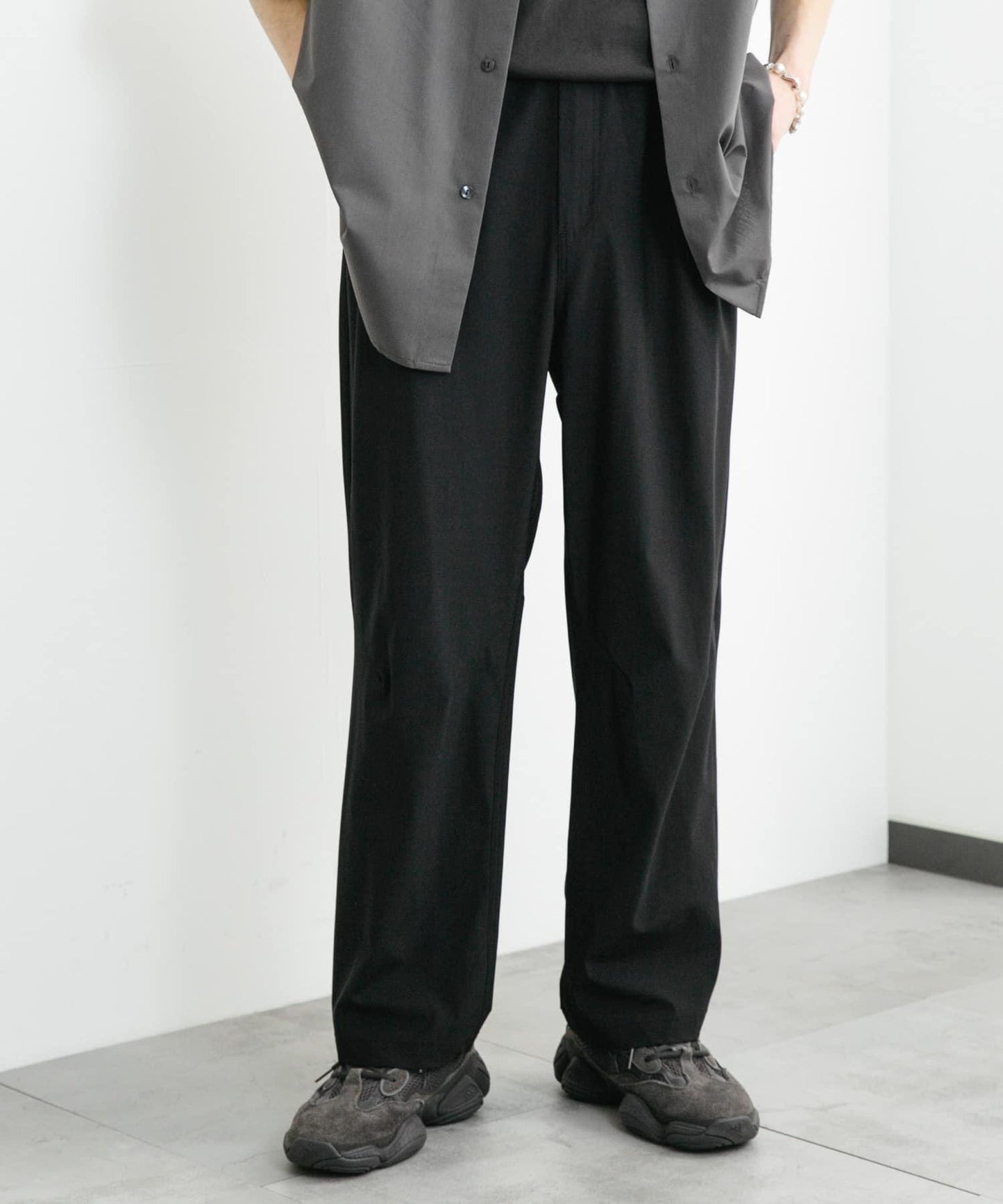 4WAY彈力編織腰帶長褲