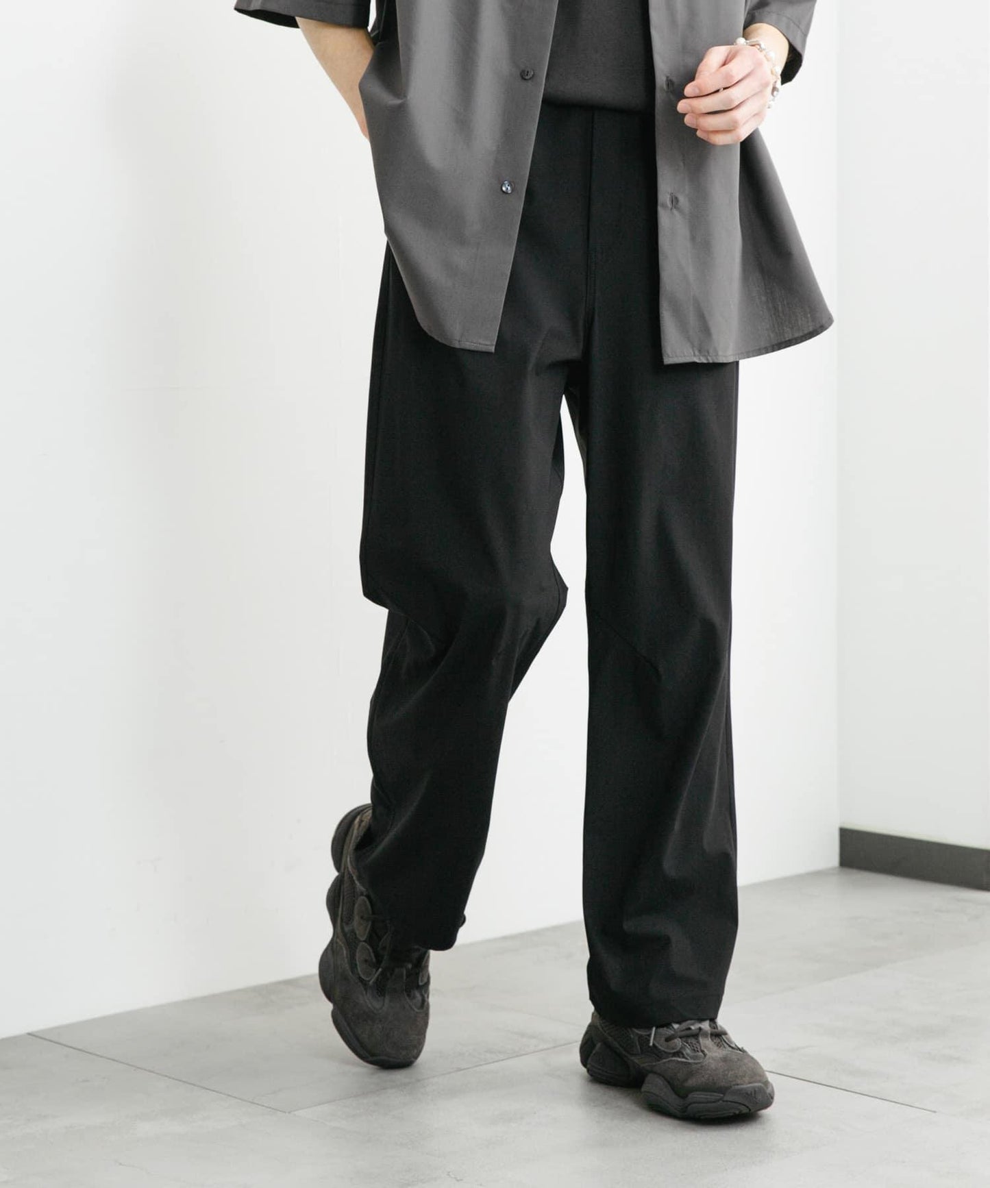 4WAY彈力編織腰帶長褲