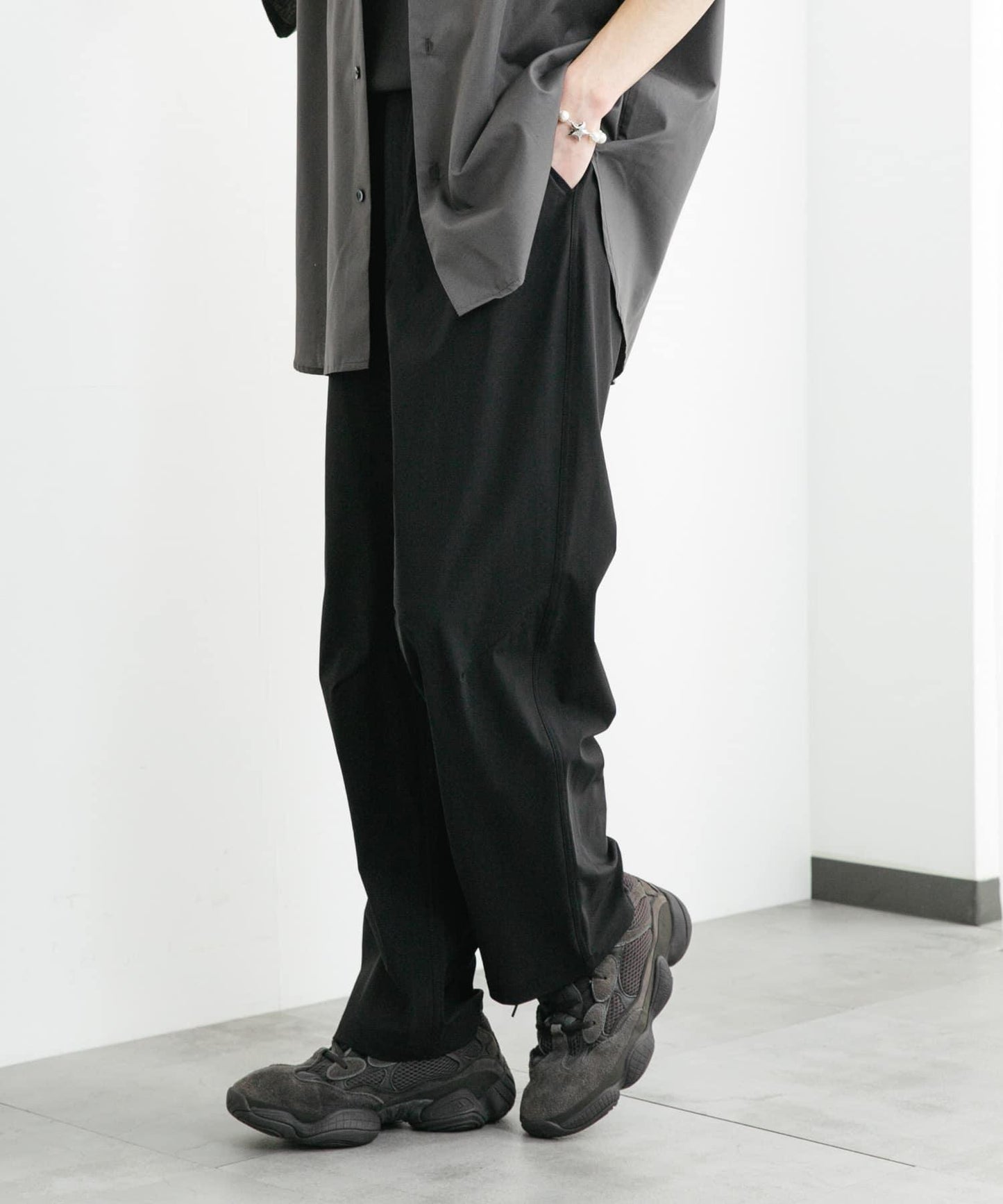 4WAY彈力編織腰帶長褲