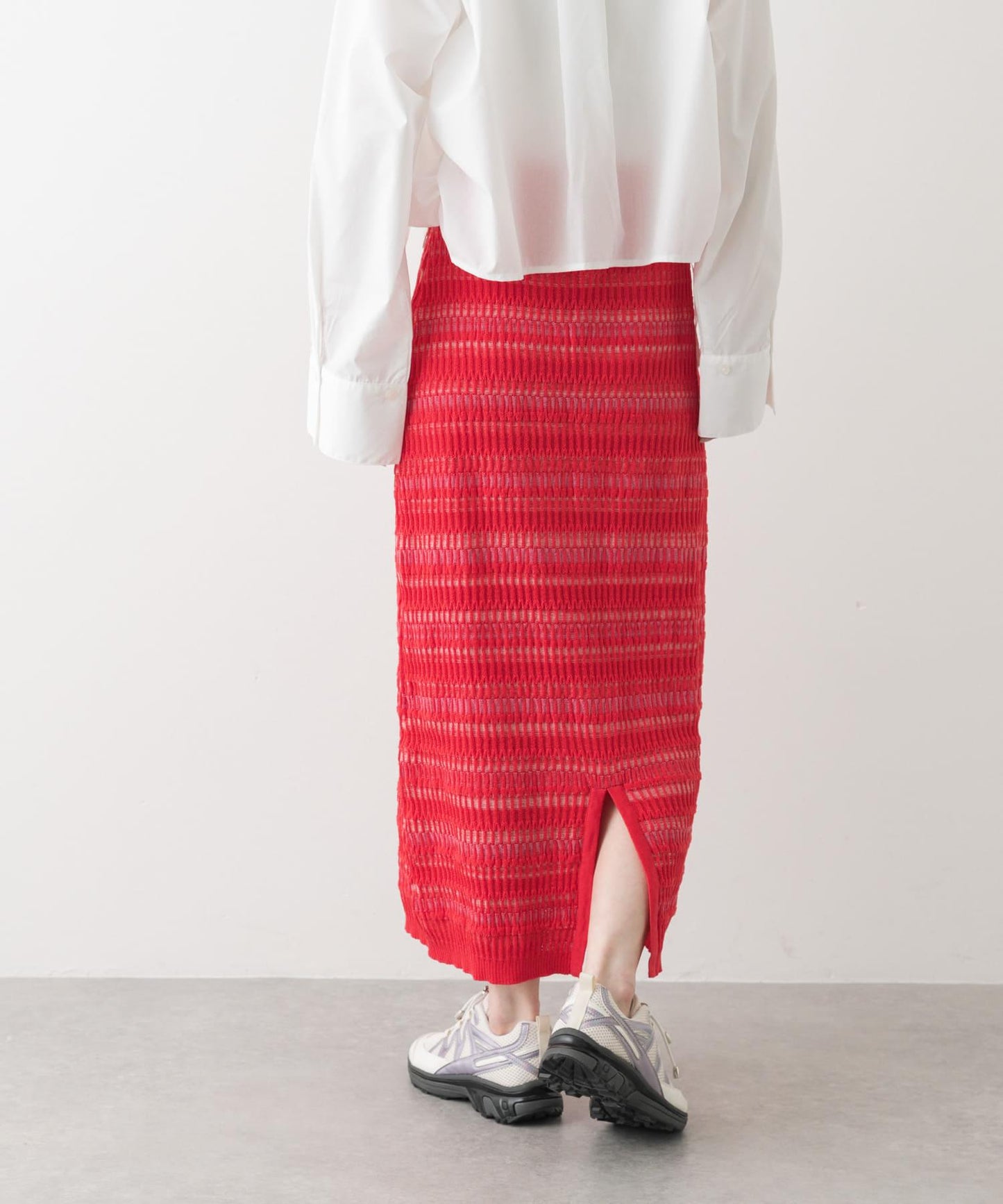 多色條紋針織半身裙