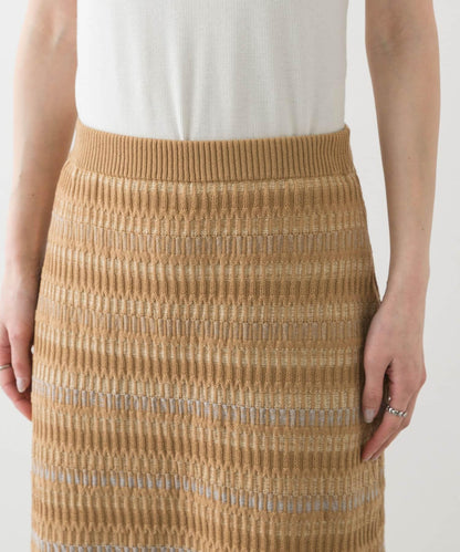 多色條紋針織半身裙