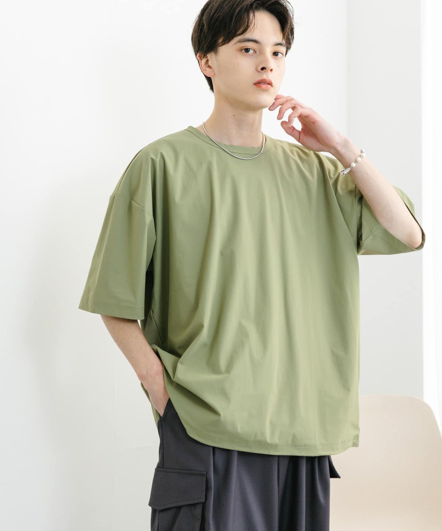 4向彈力套頭短袖T恤