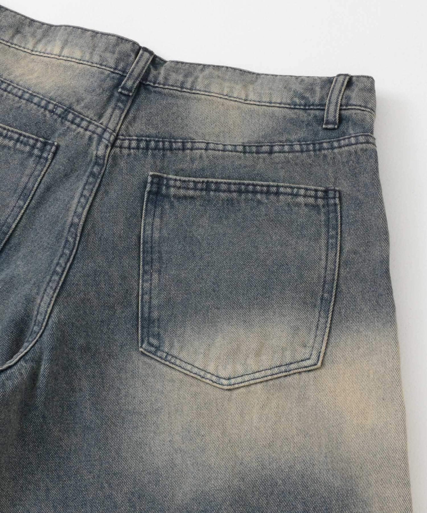 中性復古風牛仔寬腿褲