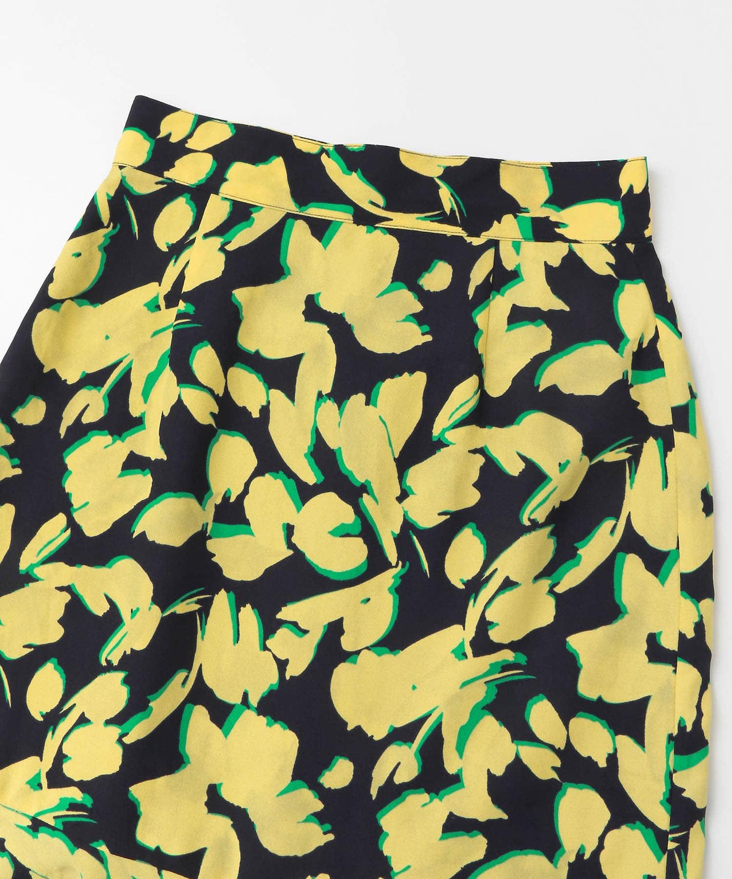 植物印花不規則下襬半身裙∴