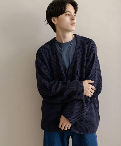 雙口袋V領針織開衫