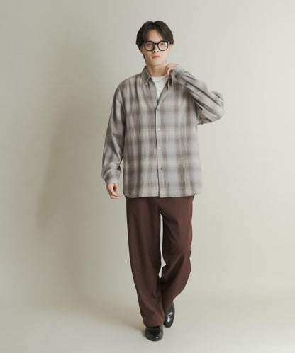 漸變格紋常規領襯衫