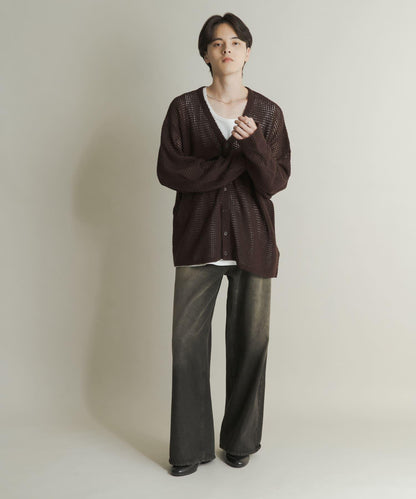 復古風牛仔寬腿褲