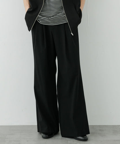 2褶寬鬆喇叭西裝褲