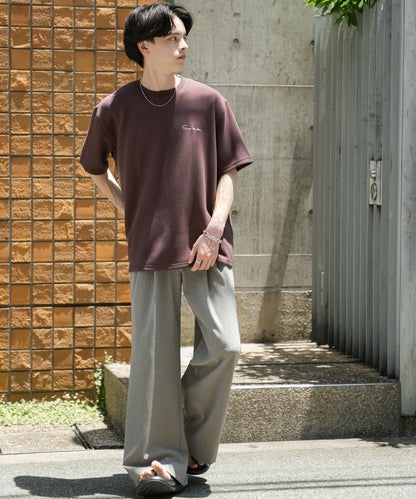 2褶寬鬆喇叭西裝褲