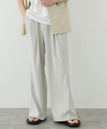 2褶寬鬆喇叭西裝褲