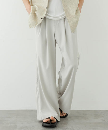 2褶寬鬆喇叭西裝褲