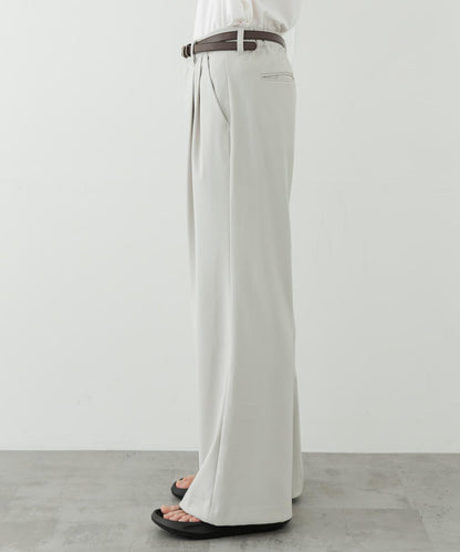 2褶寬鬆喇叭西裝褲