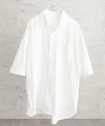 尼龍常規領寬鬆短袖襯衫
