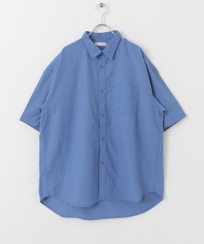 尼龍常規領寬鬆短袖襯衫
