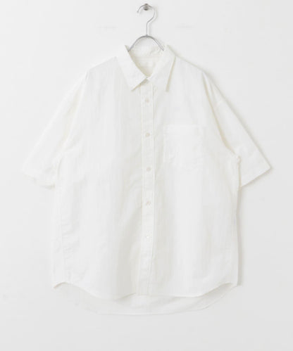 尼龍常規領寬鬆短袖襯衫