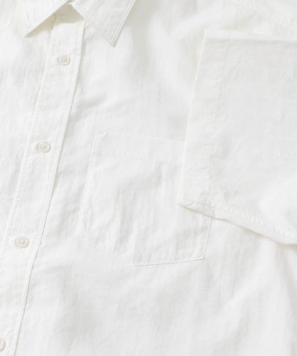 尼龍常規領寬鬆短袖襯衫