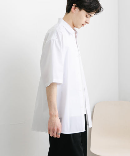 中性寬鬆版常規領短袖襯衫