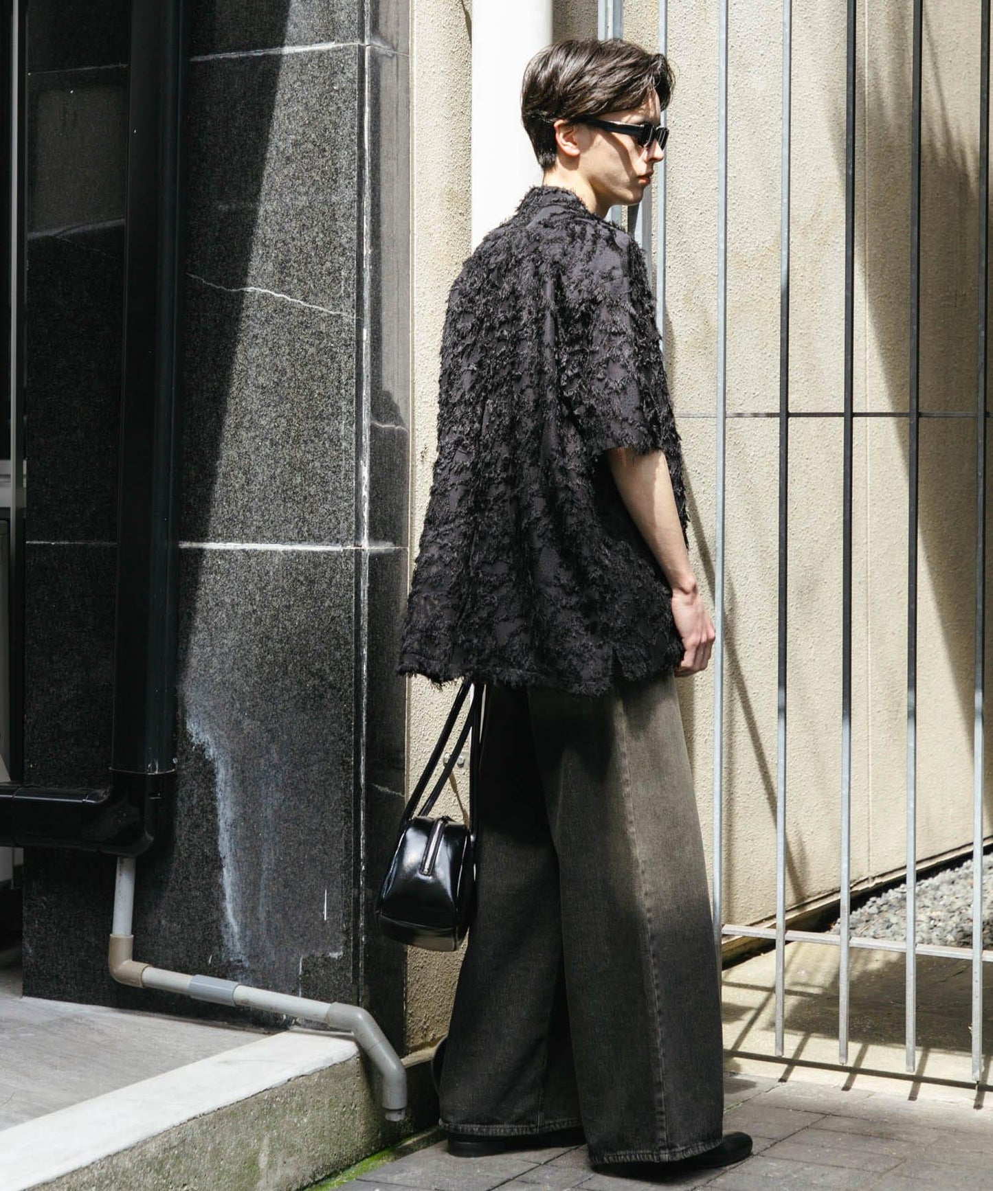 流蘇提花短袖襯衫