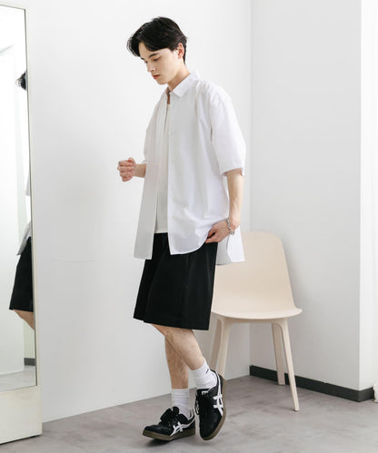 中性寬鬆版常規領短袖襯衫