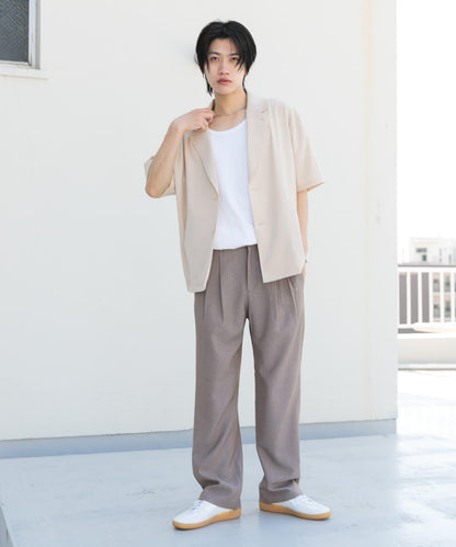 微格紋雙褶寬鬆西裝褲