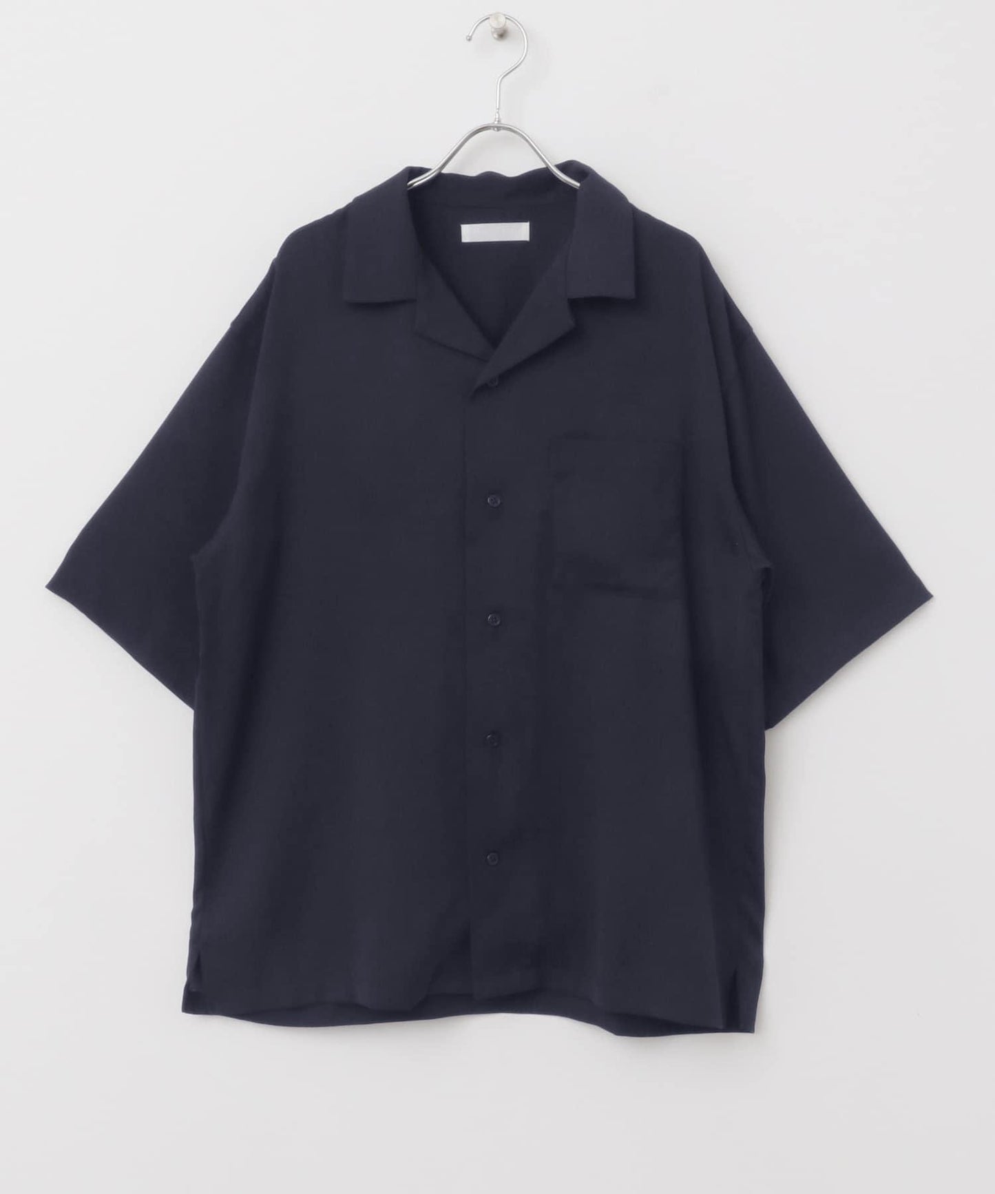 中性透視褶皺開領襯衫