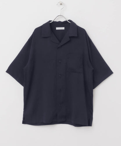 中性透視褶皺開領襯衫