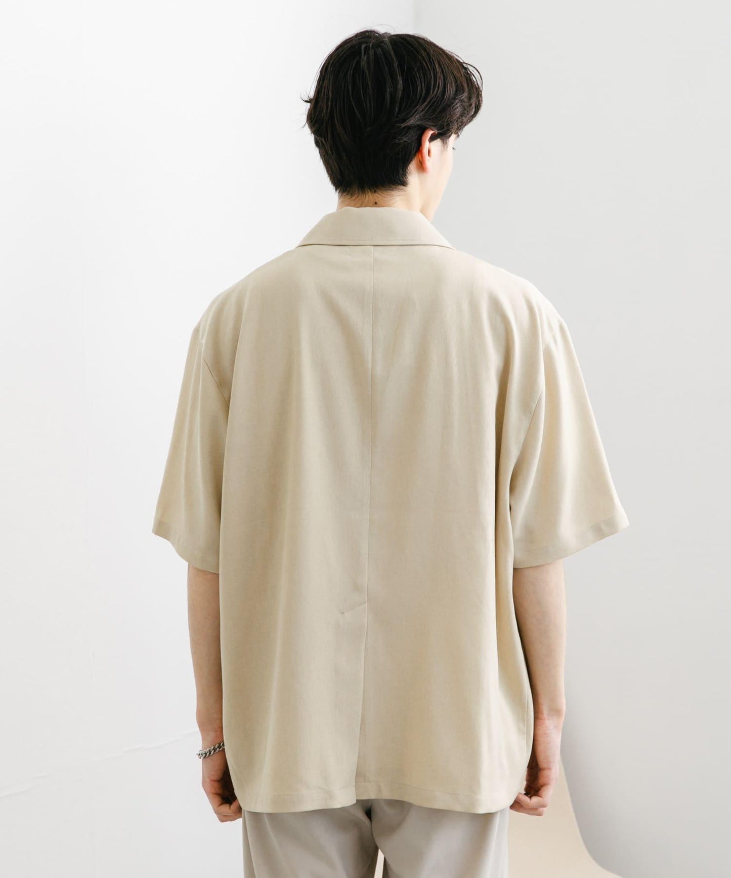 亞麻風格西裝短袖夾克