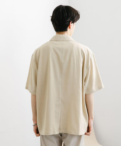 亞麻風格西裝短袖夾克