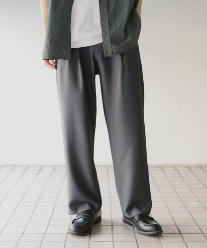 微格紋雙褶寬鬆西裝褲