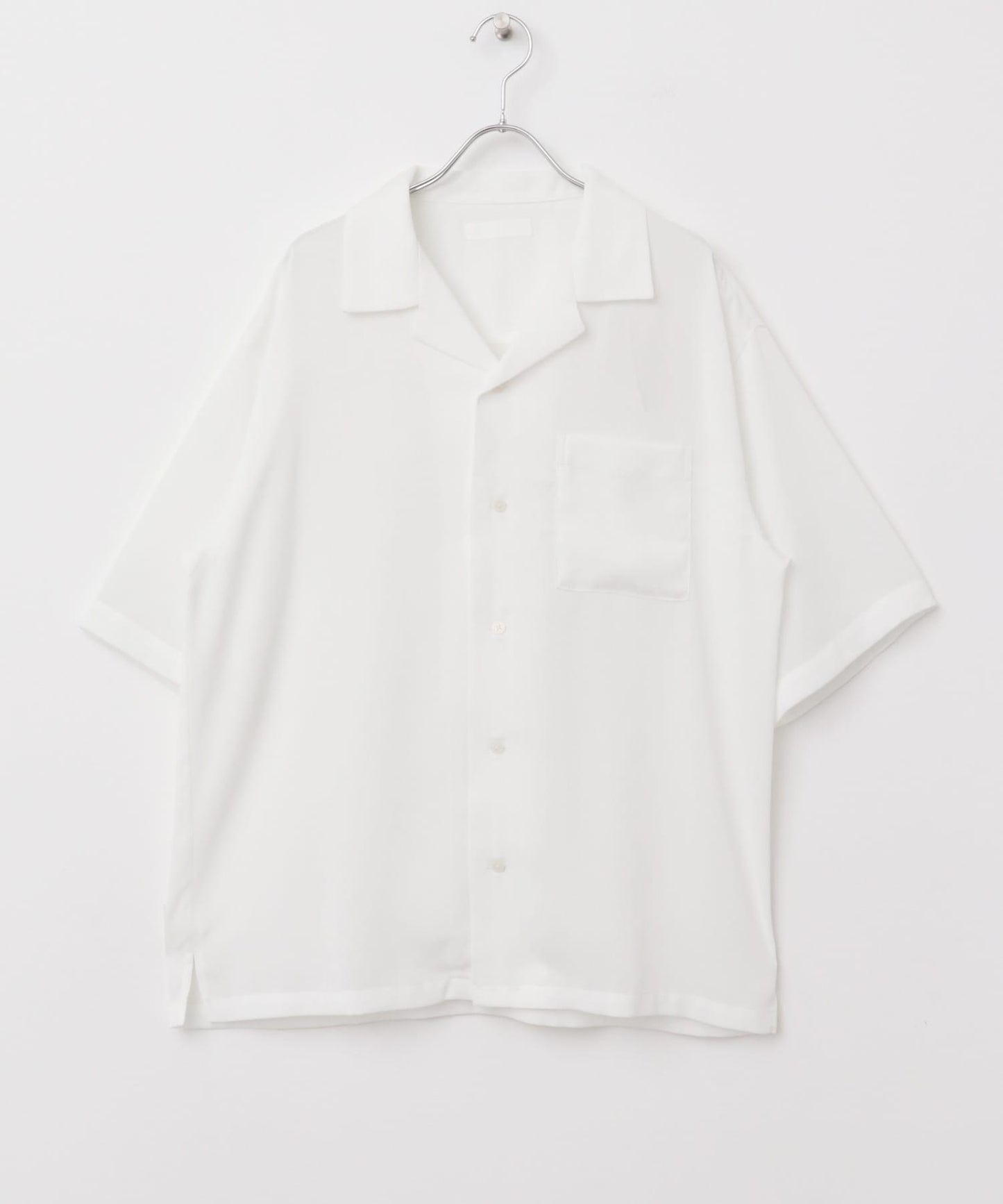 中性透視褶皺開領襯衫