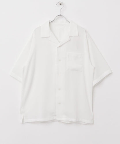 中性透視褶皺開領襯衫