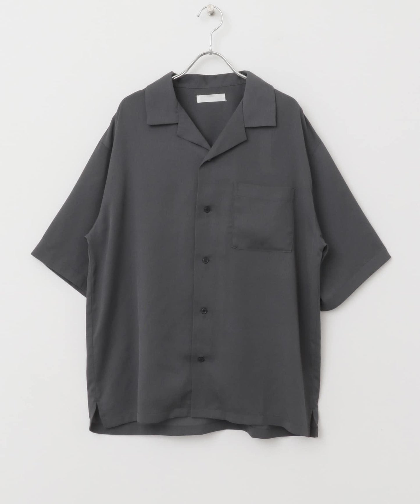 中性透視褶皺開領襯衫