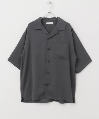 中性透視褶皺開領襯衫