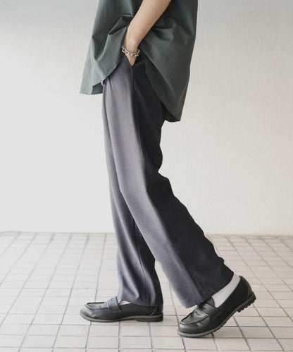 微格紋雙褶寬鬆西裝褲