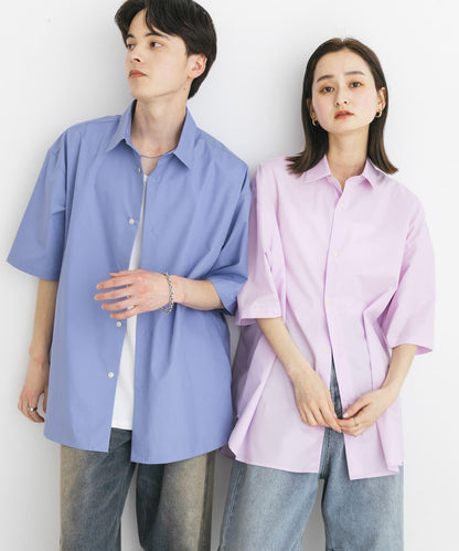 中性寬鬆版常規領短袖襯衫