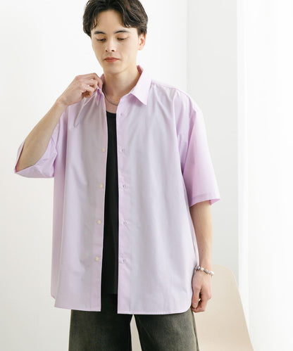 中性寬鬆版常規領短袖襯衫