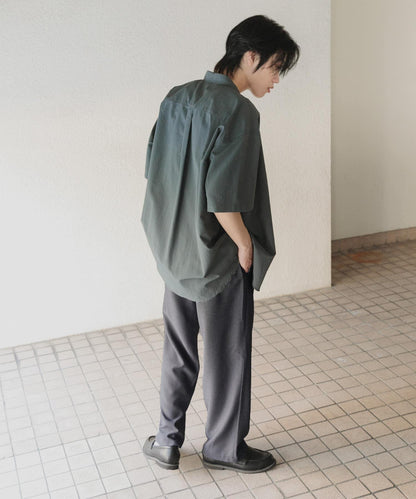 微格紋雙褶寬鬆西裝褲