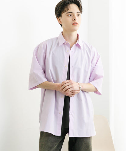 中性寬鬆版常規領短袖襯衫